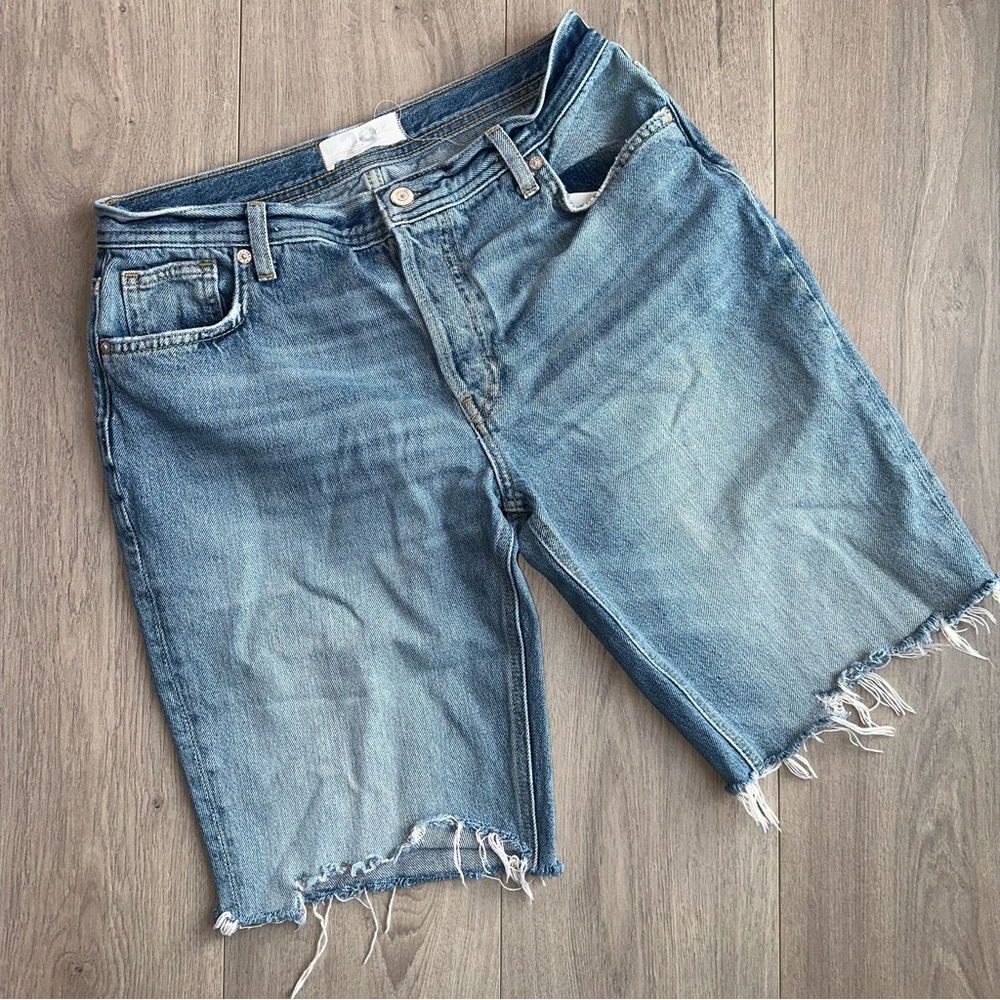 Free People Women’s Size 29 Denim Bermuda Button Fly Shorts